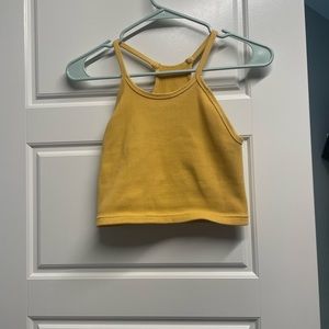 Free people yellow happiness runs crop tank size small